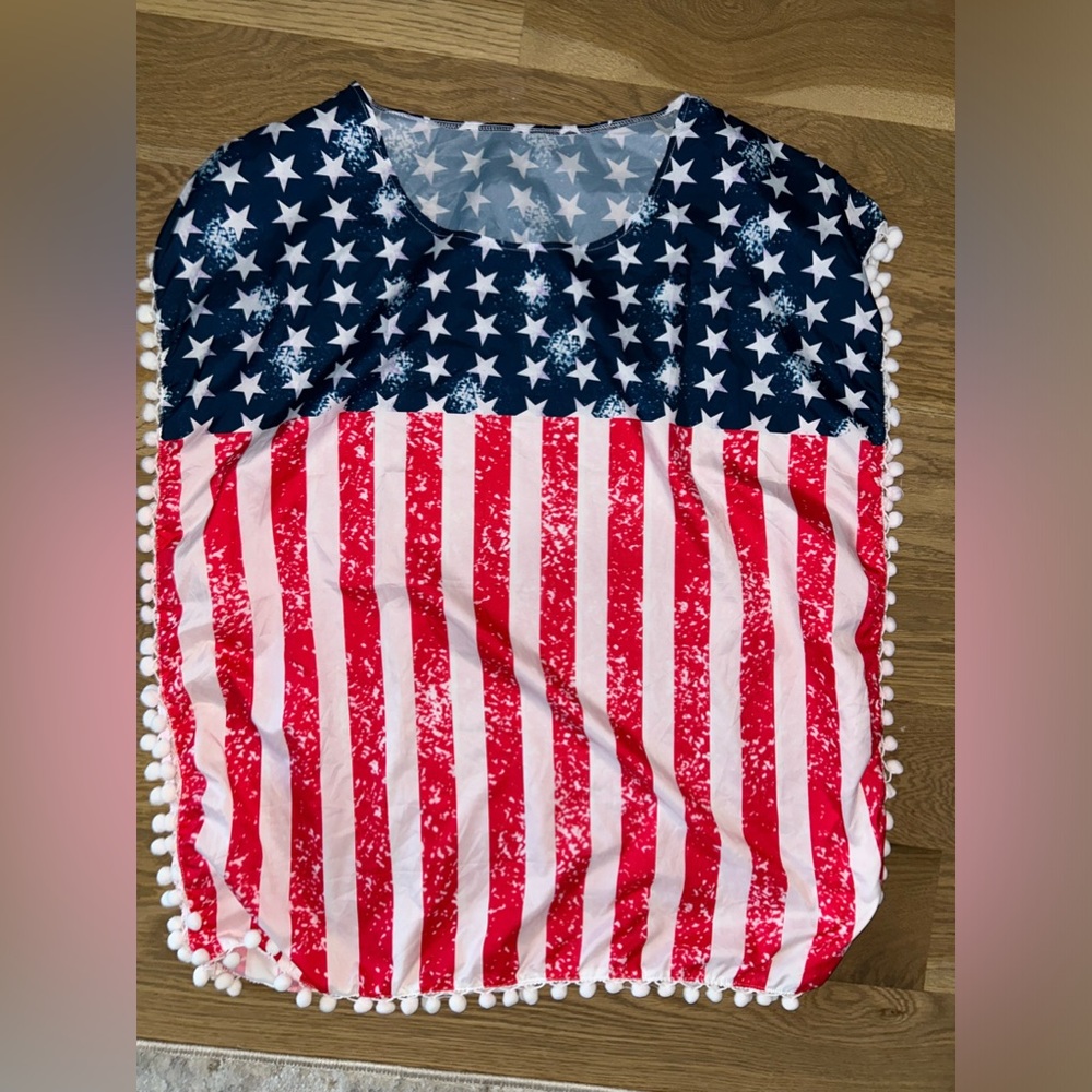 Womens Flag 4th of July Coverup One Size